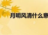 月明风清什么意思（月明风清的意思）