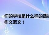 你的学校是什么样的选择一个场景写下来（描写学校场景的作文范文）
