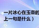 一片冰心在玉壶的前一句（一片冰心在玉壶的上一句是什么）