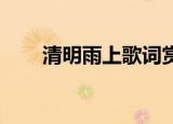 清明雨上歌词赏析（清明雨上 歌词）
