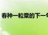春种一粒粟的下一句（下一句是秋收万颗子）