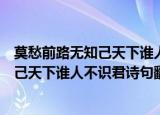 莫愁前路无知己天下谁人不识君是什么意思（莫愁前路无知己天下谁人不识君诗句翻译）