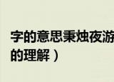 字的意思秉烛夜游的秉是什么意思（秉烛夜游的理解）