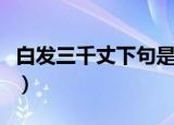 白发三千丈下句是什么（白发三千丈下句是啥）