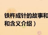 铁杵成针的故事和含义（关于铁杵成针的故事和含义介绍）