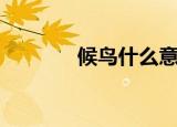 候鸟什么意思（什么是候鸟）