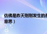 仿佛是昨天刚刚发生的是什么意思（仿佛是昨天刚刚发生的意思）