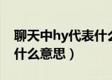 聊天中hy代表什么意思（再聊天时使用hy是什么意思）