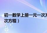 初一数学上册一元一次方程教学视频（初一数学上册一元一次方程）