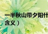 一半秋山带夕阳什么意思（一半秋山带夕阳的含义）