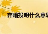 弃暗投明什么意思（弃暗投明成语解释）