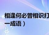 相逢何必曾相识打一成语（相逢何必曾相识打一成语）