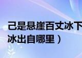 己是悬崖百丈冰下一句是什么（己是悬崖百丈冰出自哪里）