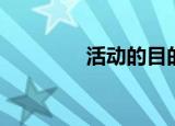 活动的目的（活动的骨头）