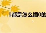 1都是怎么插0的（1都是怎么进入0的）
