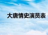大唐情史演员表（哪些演员出演这部剧）