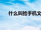 什么叫捡手机文学（啥叫捡手机文学）