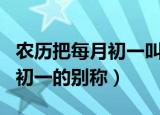农历把每月初一叫做什么日（有关农历把每月初一的别称）