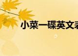 小菜一碟英文表达（小菜一碟英文）