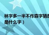 林字多一半不作森字猜是什么意思（林字多一半不作森字猜是什么字）