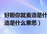 好胆你就麦造是什么意思（网络语好胆你就麦造是什么意思）