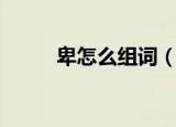 卑怎么组词（卑的组词有哪些呢）