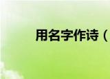 用名字作诗（都有什么类型的诗）