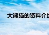 大熊猫的资料介绍（关于大熊猫的简介）