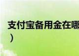 支付宝备用金在哪里（支付宝备用金在哪领用）