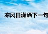 凉风日潇洒下一句（凉风日潇洒原文介绍）