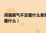 词语底气不足是什么意思就是词语的意思（底气不足的意思是什么）