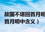 故国不堪回首月明中故国指什么（故国不堪回首月明中含义）