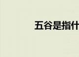 五谷是指什么（五谷的解释）
