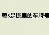 粤s是哪里的车牌号码（粤s车牌号所属地区）