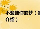 不装饰你的梦（歌词 不装饰你的梦歌词简单介绍）
