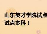 山东英才学院试点本科怎么上（山东英才学院试点本科）