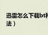 迅雷怎么下载bt种子（迅雷下载BT种子的方法）