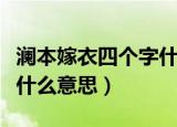澜本嫁衣四个字什么意思（澜本嫁衣四个字是什么意思）