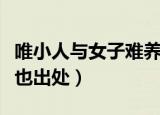 唯小人与女子难养也意思（唯小人与女子难养也出处）
