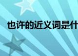 也许的近义词是什么（也许的近义词是啥）