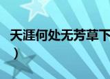 天涯何处无芳草下一句是什么（很多人不知道）