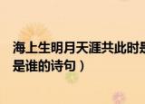 海上生明月天涯共此时是谁的名诗（海上生明月天涯共此时是谁的诗句）