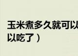 玉米煮多久就可以吃了（玉米煮多少分钟就可以吃了）