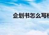企划书怎么写模板（企划书怎么写）