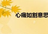 心痛如割意思（心痛如割的意思）