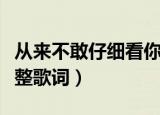 从来不敢仔细看你是什么歌（不是我不小心完整歌词）