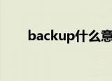 backup什么意思（backup的意思）
