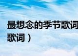 最想念的季节歌词是什么意思（最想念的季节歌词）
