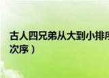 古人四兄弟从大到小排序依次为（古人四兄弟从大到小排行次序）