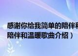 感谢你给我简单的陪伴和温暖是什么歌（感谢你给我简单的陪伴和温暖歌曲介绍）